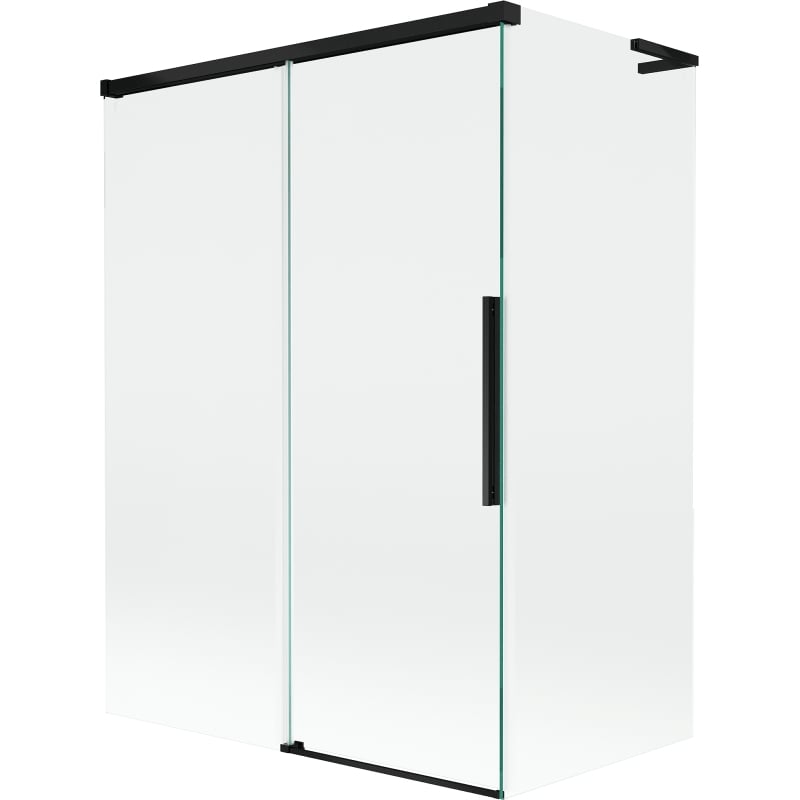 Mexen Rox L vanniekraan 2-osaline liugvõimalusega 120 + 70 x 150 cm, läbipaistev, must - 8C9L-120-070-70-00