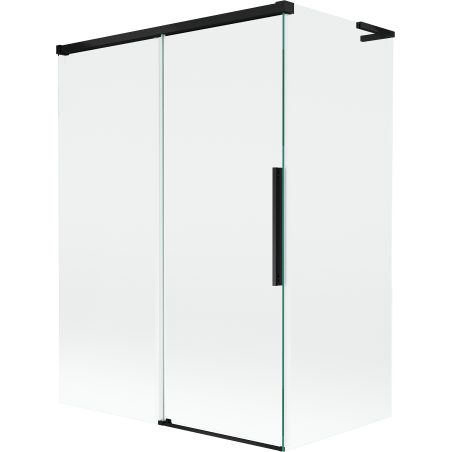 Mexen Rox L Badewannenabtrennung 2-flügelig verschiebbar 120 + 70 x 150 cm, transparent, schwarz - 8C9L-120-070-70-00