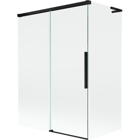 Mexen Rox L badwand 2-delige schuif 120 + 70 x 150 cm, transparant, zwart - 8C9L-120-070-70-00