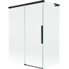 Mexen Rox L Badewannenabtrennung 2-flügelig verschiebbar 120 + 70 x 150 cm, transparent, schwarz - 8C9L-120-070-70-00