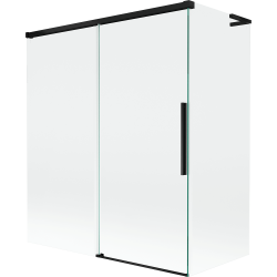 Mexen Rox L klizni paravan za kadu s 2 krila 140 + 70 x 150 cm, proziran, crni - 8C9L-140-070-70-00
