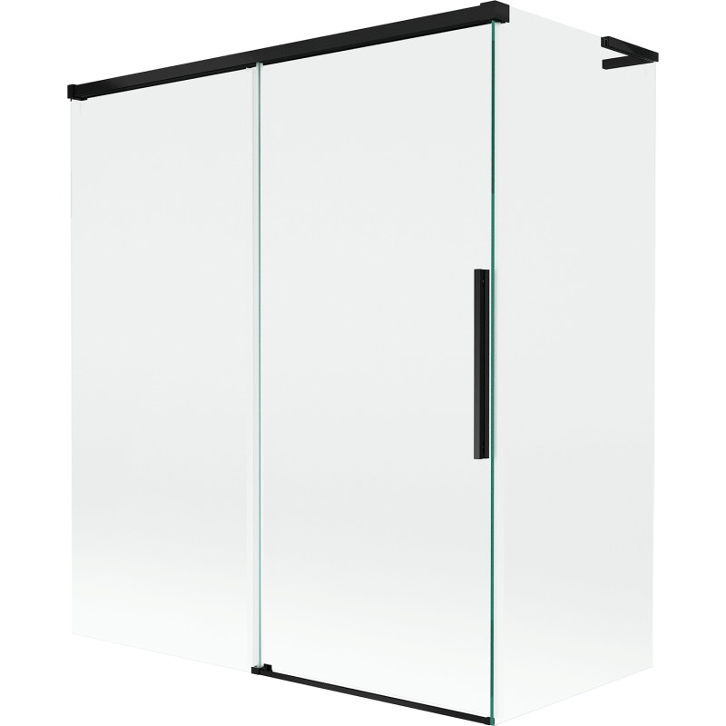 Mexen Rox L vanniparavann 2-leheline lükanduks 140 + 70 x 150 cm, läbipaistev, must - 8C9L-140-070-70-00