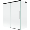 Mexen Rox L Badewannenfaltwand, 2-flügelig, 140 + 70 x 150 cm, transparent, schwarz - 8C9L-140-070-70-00