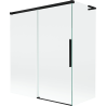 Mexen Rox L parawan nawannowy 2-skrzydłowy rozsuwany 140 + 70 x 150 cm, transparent, czarny - 8C9L-140-070-70-00