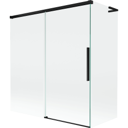 Mexen Rox L klizna stijena za kadu, dvokrilna klizna 150 + 70 x 150 cm, prozirna, crna - 8C9L-150-070-70-00