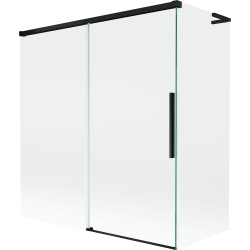 Mexen Rox L parawan nawannowy 2-skrzydłowy rozsuwany 150 + 70 x 150 cm, transparent, czarny - 8C9L-150-070-70-00