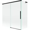 Mexen Rox L Badewannenabtrennung 2-flügelig, verschiebbar 150 + 70 x 150 cm, transparent, schwarz - 8C9L-150-070-70-00