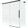 Mexen Rox L badwand 2-delige schuif 150 + 70 x 150 cm, transparant, zwart - 8C9L-150-070-70-00