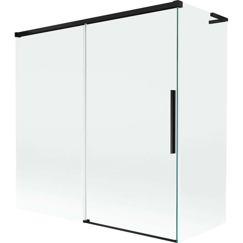 Mexen Rox L klizni paravan za kadu s 2 krila, 160 + 70 x 150 cm, prozirni, crni - 8C9L-160-070-70-00