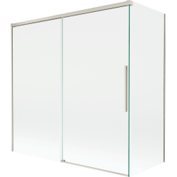 Mexen Rox sliding 2-wing bath screen 160 + 70 x 150 cm, transparent, brushed nickel - 8C9-160-070-97-00
