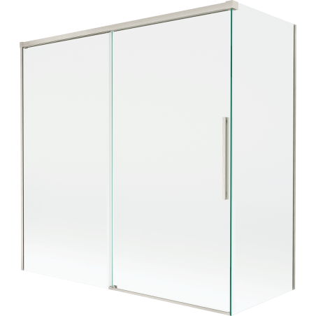 Mexen Rox Duschabtrennung 2-flügelig verschiebbar 160 + 70 x 150 cm, transparent, gebürsteter Nickel - 8C9-160-070-97-00