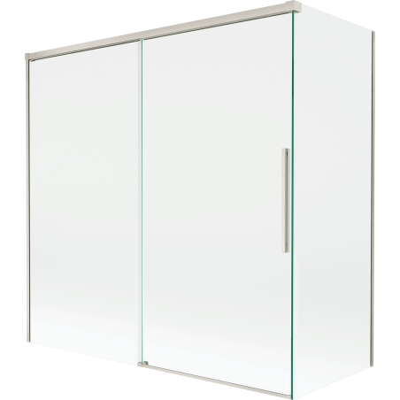 Mexen Rox painel de banho de 2 folhas deslizantes 160 + 70 x 150 cm, transparente, níquel escovado - 8C9-160-070-97-00