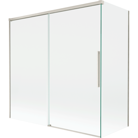 Mexen Rox parawan nawannowy 2-skrzydłowy rozsuwany 160 + 70 x 150 cm, transparent, nikiel szczotkowany - 8C9-160-070-97-00