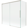 Mexen Rox Duschabtrennung 2-flügelig verschiebbar 160 + 70 x 150 cm, transparent, gebürsteter Nickel - 8C9-160-070-97-00