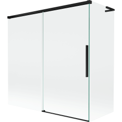 Mexen Rox L parawan nawannowy 2-skrzydłowy rozsuwany 160 + 75 x 150 cm, transparent, czarny - 8C9L-160-075-70-00
