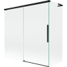 Mexen Rox L parawan nawannowy 2-skrzydłowy rozsuwany 160 + 75 x 150 cm, transparent, czarny - 8C9L-160-075-70-00