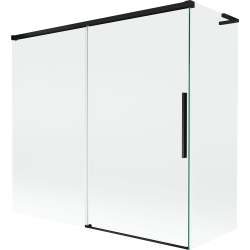 Mexen Rox L 2-part sliding bath screen 170 + 75 x 150 cm, transparent, black - 8C9L-170-075-70-00
