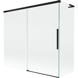 Mexen Rox L divu durvju vannas ekrāns, izvelkams 170 + 75 x 150 cm, caurspīdīgs, melns - 8C9L-170-075-70-00