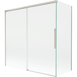 Mexen Rox divpusēju 2-paneļu vannas ekrāns, bīdāms, 160 + 75 x 150 cm, caurspīdīgs, matēts niķelis - 8C9-160-075-97-00