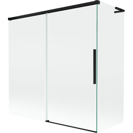 Mexen Rox L parawan nawannowy 2-skrzydłowy rozsuwany 160 + 80 x 150 cm, transparent, czarny - 8C9L-160-080-70-00