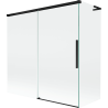 Mexen Rox L Wannenabtrennung, 2-flügelig, verschiebbar, 160 + 80 x 150 cm, transparent, schwarz - 8C9L-160-080-70-00