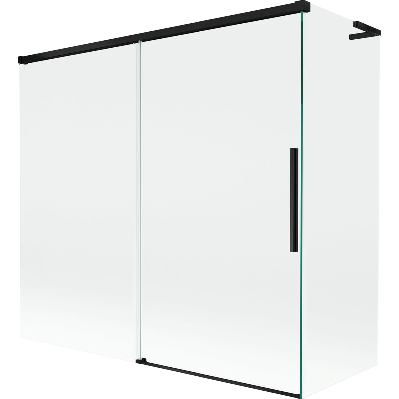 Mexen Rox L klizna pregrada za kadu s dva klizna krila 170 + 80 x 150 cm, prozirna, crna - 8C9L-170-080-70-00