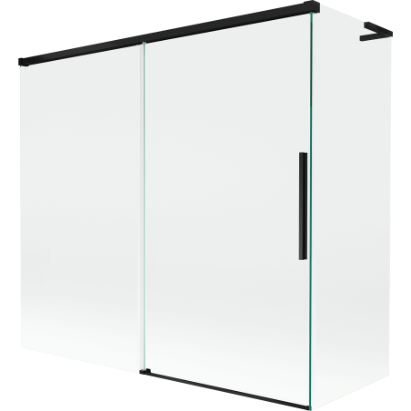 Mexen Rox L Badewannenabtrennung 2-flügelig verschiebbar 170 + 80 x 150 cm, transparent, schwarz - 8C9L-170-080-70-00
