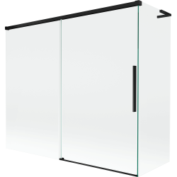 Mexen Rox L dvokrilni klizni paravan za kadu 180 + 80 x 150 cm, proziran, crni - 8C9L-180-080-70-00