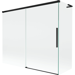 Mexen Rox L parawan nawannowy 2-skrzydłowy rozsuwany 180 + 80 x 150 cm, transparent, czarny - 8C9L-180-080-70-00