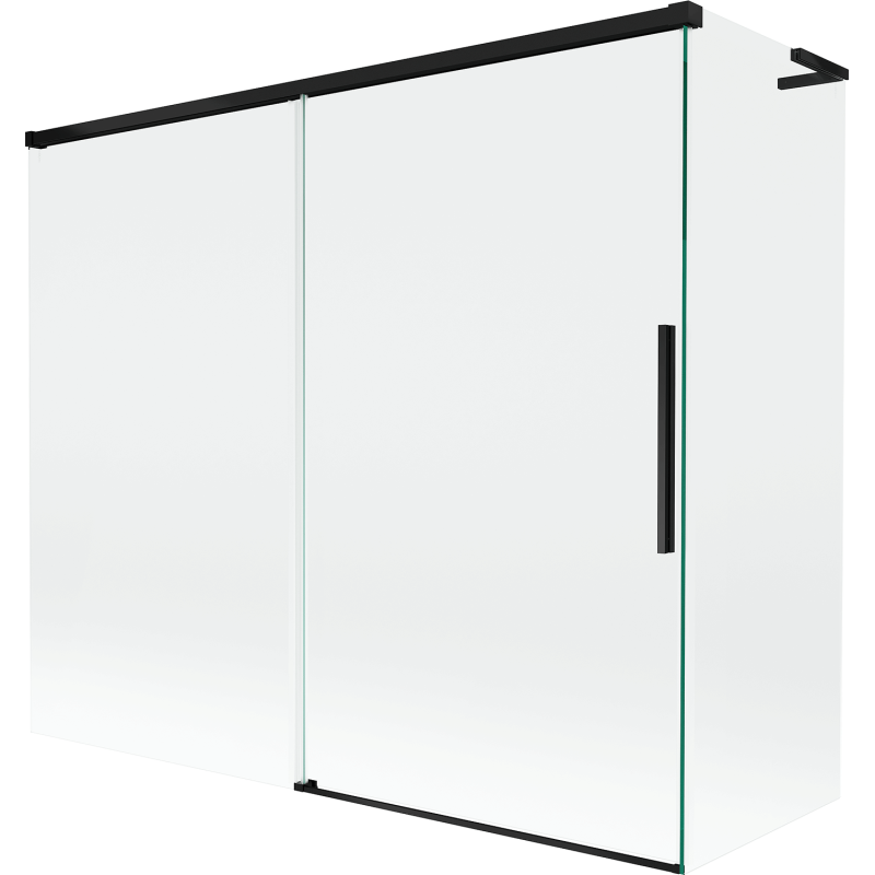 Mexen Rox L parawan nawannowy 2-skrzydłowy rozsuwany 180 + 80 x 150 cm, transparent, czarny - 8C9L-180-080-70-00