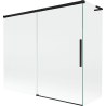 Mexen Rox L Badewannen-Paravent, 2-flügelig verschiebbar 180 + 80 x 150 cm, transparent, schwarz - 8C9L-180-080-70-00