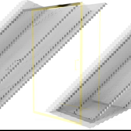 Mexen Apia skjutbar duschkabin 110 x 90 cm, transparent, guld - 840-110-090-50-00