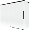 Mexen Rox L Duschwand, 2-flügelig, verschiebbar 190 + 80 x 150 cm, transparent, schwarz - 8C9L-190-080-70-00