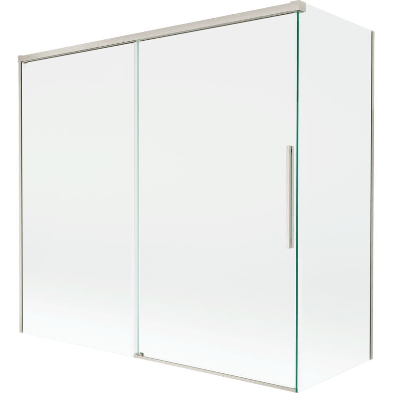 Mexen Rox parawan nawannowy 2-skrzydłowy rozsuwany 160 + 80 x 150 cm, transparent, nikiel szczotkowany - 8C9-160-080-97-00