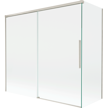 Mexen Rox parawan nawannowy 2-skrzydłowy rozsuwany 170 + 80 x 150 cm, transparent, nikiel szczotkowany - 8C9-170-080-97-00