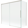 Mexen Rox badwand tweedelig uitschuifbaar 170 + 80 x 150 cm, transparant, geborsteld nikkel - 8C9-170-080-97-00