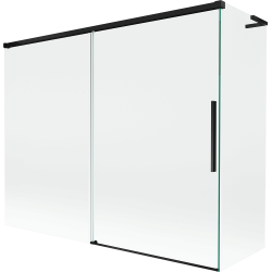 Mexen Rox L parawan nawannowy 2-skrzydłowy rozsuwany 190 + 90 x 150 cm, transparent, czarny - 8C9L-190-090-70-00