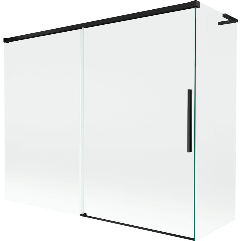 Mexen Rox L kaheinimeseline liugpõrand 190 + 90 x 150 cm, läbipaistev, must - 8C9L-190-090-70-00