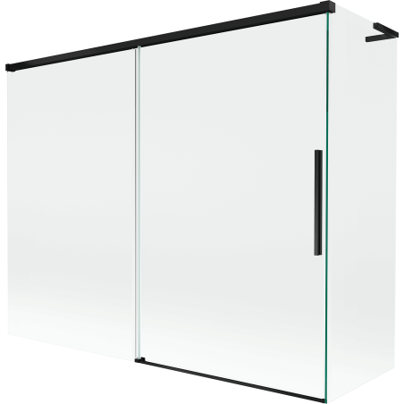 Mexen Rox L parawan nawannowy 2-skrzydłowy rozsuwany 190 + 90 x 150 cm, transparent, czarny - 8C9L-190-090-70-00