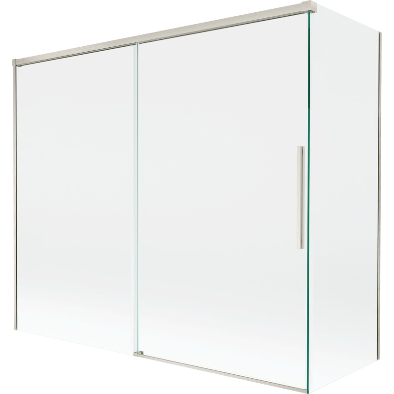 Mexen Rox 2-krilni klizni tuš zaslon 180 + 80 x 150 cm, proziran, brušeni nikal - 8C9-180-080-97-00