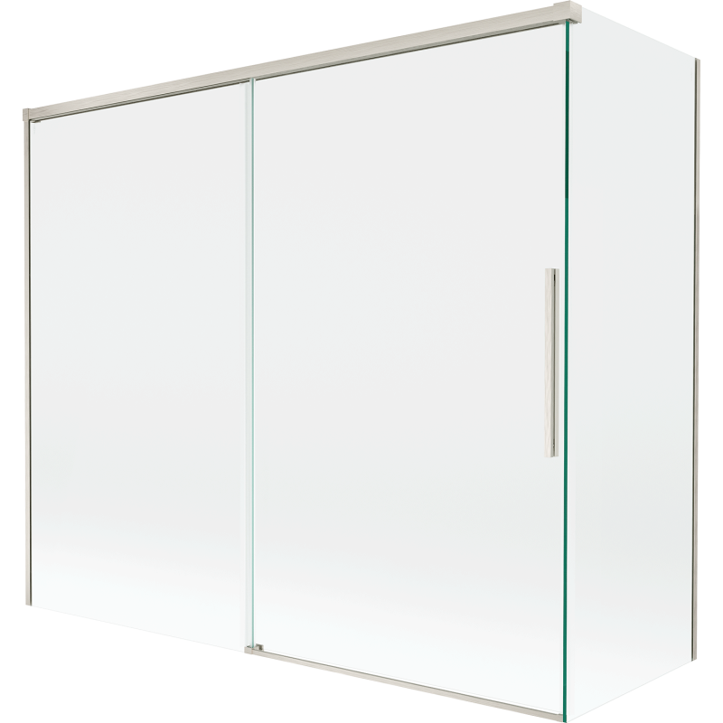 Mexen Rox Duschwand 2-flügelig schiebbar 180 + 80 x 150 cm, transparent, gebürstetes Nickel - 8C9-180-080-97-00