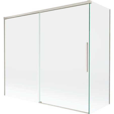 Mexen Rox parawan nawannowy 2-skrzydłowy rozsuwany 180 + 80 x 150 cm, transparent, nikiel szczotkowany - 8C9-180-080-97-00