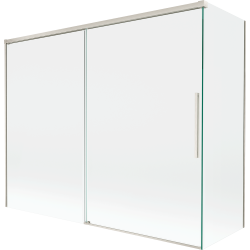 Mexen Rox klizni panel za tuš s 2 krila koji se klizi 190 + 80 x 150 cm, proziran, brušeni nikal - 8C9-190-080-97-00