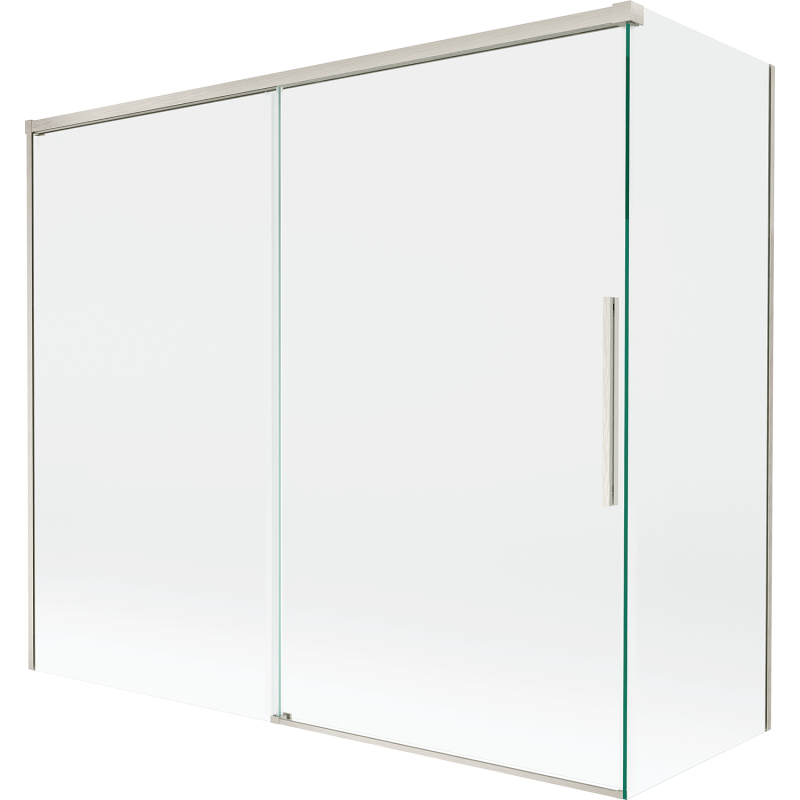 Mexen Rox Duschabtrennung 2-flügelig verschiebbar 180 + 90 x 150 cm, transparent, gebürsteter Nickel - 8C9-180-090-97-00