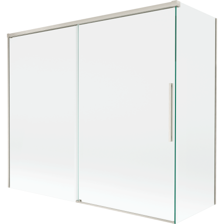 Mexen Rox Duschabtrennung 2-flügelig verschiebbar 180 + 90 x 150 cm, transparent, gebürsteter Nickel - 8C9-180-090-97-00