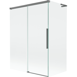 Mexen Rox L dvoslojni klizni kadi paravan 120 + 70 x 150 cm, proziran, pištoljski metal - 8C9L-120-070-95-00