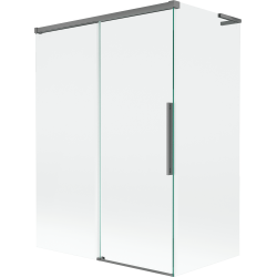 Mexen Rox L kahe tiivaga vannisein, 2-osaline, lükand 120 + 70 x 150 cm, läbipaistev, gun metal - 8C9L-120-070-95-00