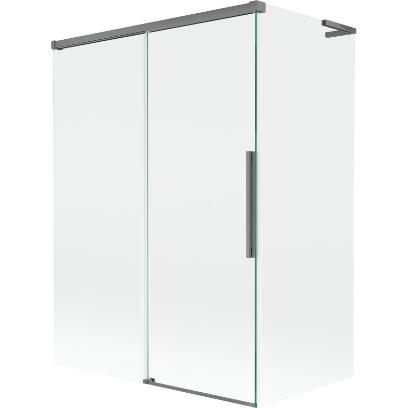 Mexen Rox L dvoslojni klizni kadi paravan 120 + 70 x 150 cm, proziran, pištoljski metal - 8C9L-120-070-95-00