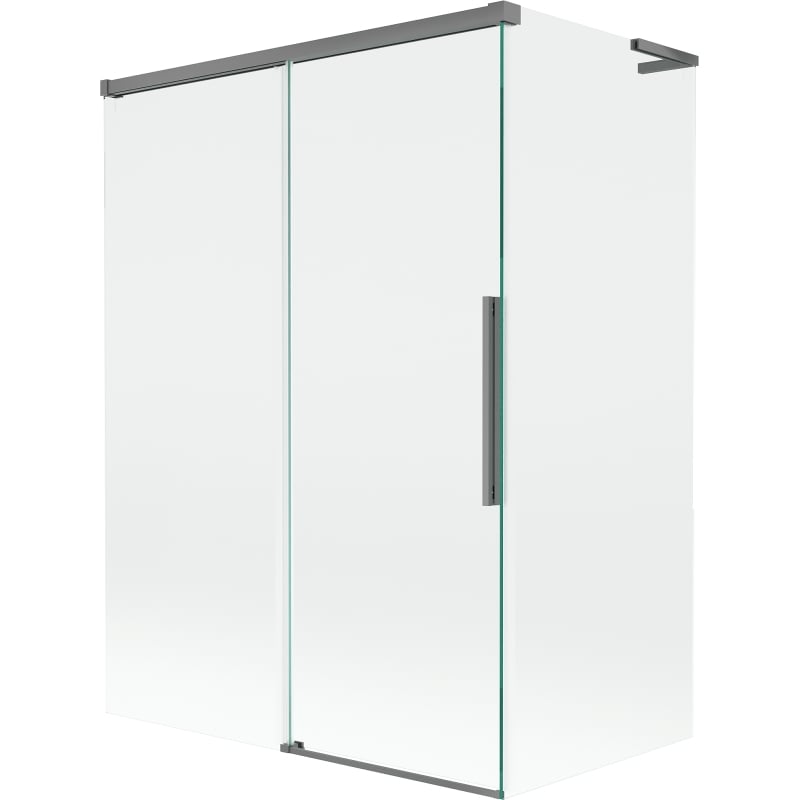 Mexen Rox L kahe tiivaga vannisein, 2-osaline, lükand 120 + 70 x 150 cm, läbipaistev, gun metal - 8C9L-120-070-95-00