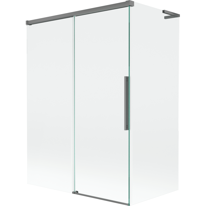 Mexen Rox L parawan nawannowy 2-skrzydłowy rozsuwany 120 + 70 x 150 cm, transparent, gun metal - 8C9L-120-070-95-00